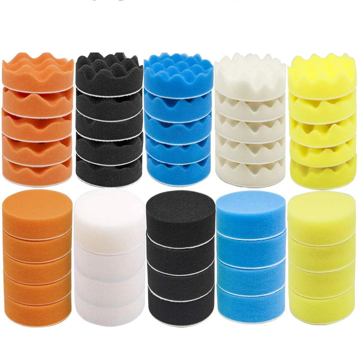 10 Pcs 3 Inch Polishing Pad Foam Drill Sponge Buffing Pads 80Mm Flocking Car Buffer Pads for Detail Polisher Waxing Cleaning